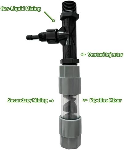 1/2 Venturi Injector ، نموذج خاص لخلط الغاز السائل ، مادة PP ، مؤشر ترابط NPT ، معدل التدفق 200L/H (1/2 بوصة) in Saudi Arabia