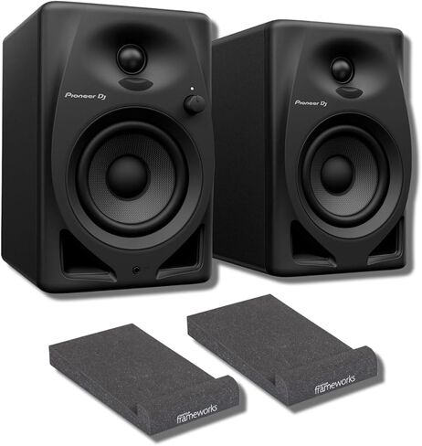 Pioneer DM-40D 4-inch Desktop Active Monitor Speakers (Pair, Black) with Studio Monitor Isolation Pads in Kuwait