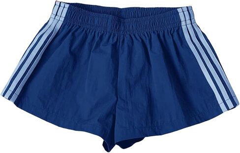 MakeMeChic Women's Striped Wide Leg Workout Shorts Casual Lounge Running Shorts in Saudi Arabia