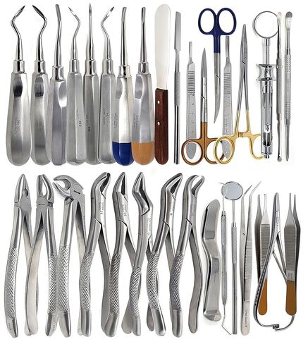 German 74 Pcs Dental Oral Extraction Extracting Forceps Elevators Instruments Set Kit in Saudi Arabia