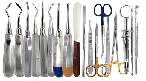 German 74 Pcs Dental Oral Extraction Extracting Forceps Elevators Instruments Set Kit in Saudi Arabia