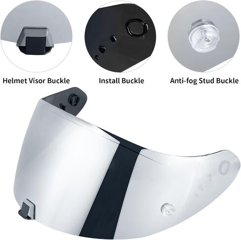 VCOROS T520 خوذة درع الحافة لـ ST1400/R1 - T520 Full Face Shield Helment Helmet Aggoors for T520 ST1400 R1 (Chrome Red) in Saudi Arabia