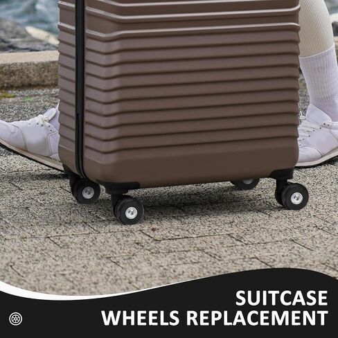 57 x 27mm Small Luggage Wheels Replacement, 2pcs Universal Smooth Swivel Caster Wheels, Silent Black Rubber Suitcase Trolley Wheels Repair Kit in Saudi Arabia