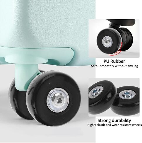 57 x 27mm Small Luggage Wheels Replacement, 2pcs Universal Smooth Swivel Caster Wheels, Silent Black Rubber Suitcase Trolley Wheels Repair Kit in Saudi Arabia