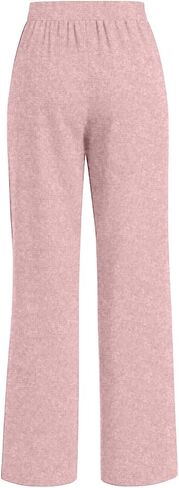 SHOPESSA Lounge Pants Women High Waist Wide Straight Leg Trousers Solid Color with Casual Loose Lightweight Pants in Saudi Arabia