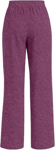 SHOPESSA Lounge Pants Women High Waist Wide Straight Leg Trousers Solid Color with Casual Loose Lightweight Pants in Saudi Arabia