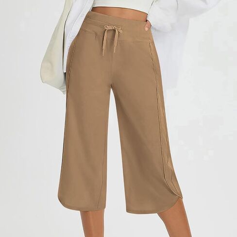 sopessa womens capris لصيف الصيف عالية الخصر صالة الساق الساق in Kuwait