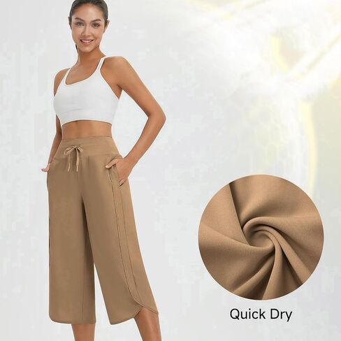 sopessa womens capris لصيف الصيف عالية الخصر صالة الساق الساق in Kuwait