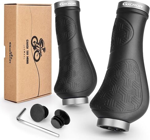 GXCROR Premium Ergonomic Non-Slip Bike Grips Handlebar - Dual-Locking Mountain/MTB Bicycle Grips, Universal 130mm All-Weather Comfort(2-Year Warranty) in Kuwait