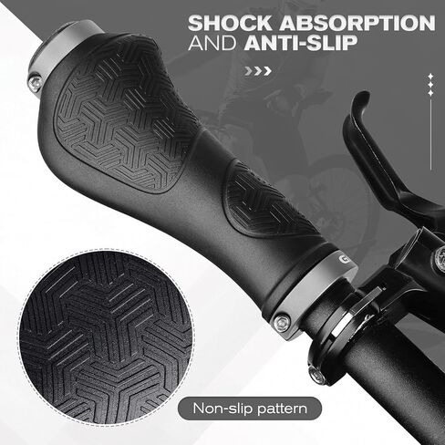 GXCROR Premium Ergonomic Non-Slip Bike Grips Handlebar - Dual-Locking Mountain/MTB Bicycle Grips, Universal 130mm All-Weather Comfort(2-Year Warranty) in Kuwait