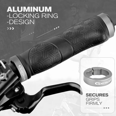 GXCROR Premium Ergonomic Non-Slip Bike Grips Handlebar - Dual-Locking Mountain/MTB Bicycle Grips, Universal 130mm All-Weather Comfort(2-Year Warranty) in Kuwait