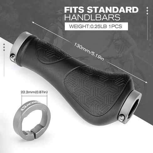 GXCROR Premium Ergonomic Non-Slip Bike Grips Handlebar - Dual-Locking Mountain/MTB Bicycle Grips, Universal 130mm All-Weather Comfort(2-Year Warranty) in Kuwait