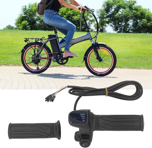 Twist Throttle, Throttle Grip with LED Display, 1 Pair Electric Bike Throttle Grip Rubber Twist Throttle Grips with LED Battery Display for Electric Bicycle Scooter in Saudi Arabia