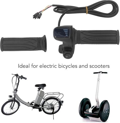 Twist Throttle, Throttle Grip with LED Display, 1 Pair Electric Bike Throttle Grip Rubber Twist Throttle Grips with LED Battery Display for Electric Bicycle Scooter in Saudi Arabia
