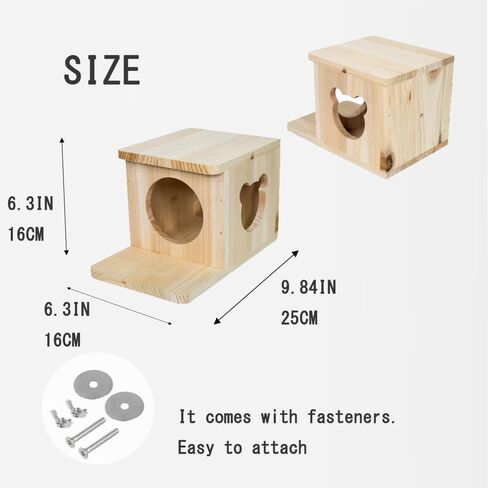 Chinchilla House Pet House Chinchilla Hideout Natural Wooden No Paint Wooden peg Safe Durable Teeth Grinding (Two-Story) in Saudi Arabia