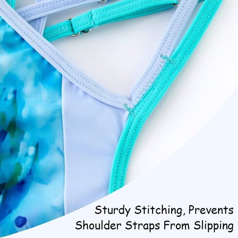 Belovance Girls Swimsuit One Piece Swimwear Adjustable Straps Back Cutout Athletic Sport Kids Tween Bathing Suit 5-14 Years in Kuwait