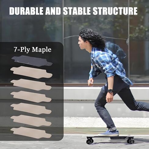 350w Electric Cruiser Skate Boards, 15% Hill Climb & 15km/9.4 Mi Range | Shock-Absorbing 7-Ply Maple Deck +7.4cm Wheels in Saudi Arabia
