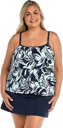 Maxine of Hollywood Women's Standard 3 Tiered Ruffle Tankini Swimsuit Top, Multi//Dominica Breeze in Saudi Arabia