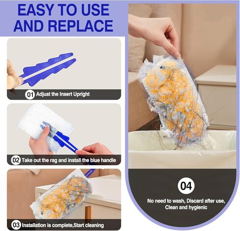 30 تعبئة Duster Count ، رأس فرشاة إزالة فرشاة الغبار المتاحين المتاحين متوافق مع عبوات Duster Swiffer للاصطدامات الأثاث الأثاث الأثاث الغبار ، مع مقبض واحد قصير (30) in Kuwait