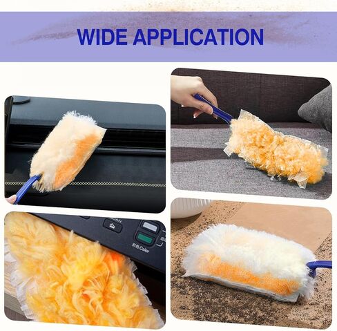 30 تعبئة Duster Count ، رأس فرشاة إزالة فرشاة الغبار المتاحين المتاحين متوافق مع عبوات Duster Swiffer للاصطدامات الأثاث الأثاث الأثاث الغبار ، مع مقبض واحد قصير (30) in Kuwait