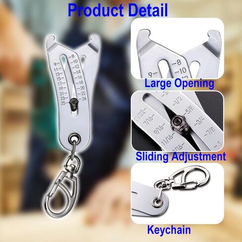 2pcs الدقة المحمولة حجم سلسلة مفاتيح سلسلة مفاتيح الحجم ، أداة استفادة من الحجم المصغر ، أداة قياس المعرف السريع ، أداة القياس السري in Saudi Arabia