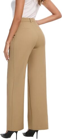 Women's High Waisted Wide Leg Dress Pants Business Casual Work Trousers with Pockets for Office Casual Wear in Saudi Arabia