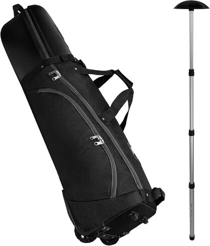 Caddydaddy Enforcer Golf Travel Bag حماية قمة صعبة ، تغطية بديلة كاملة لمدة عام ، نايلون سميك متين ، عجلات وسحابات XL القابلة للقفل. قضية نقل الأندية على شركات الطيران in Kuwait