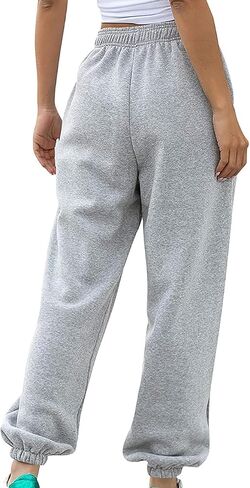Girls Sweatpants Fall Fashion Back to School Clothes Youth Cute Preppy Baggy High Waisted Cinch Bottom Jogger Pants in Saudi Arabia