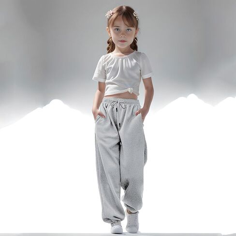 Girls Sweatpants Fall Fashion Back to School Clothes Youth Cute Preppy Baggy High Waisted Cinch Bottom Jogger Pants in Saudi Arabia