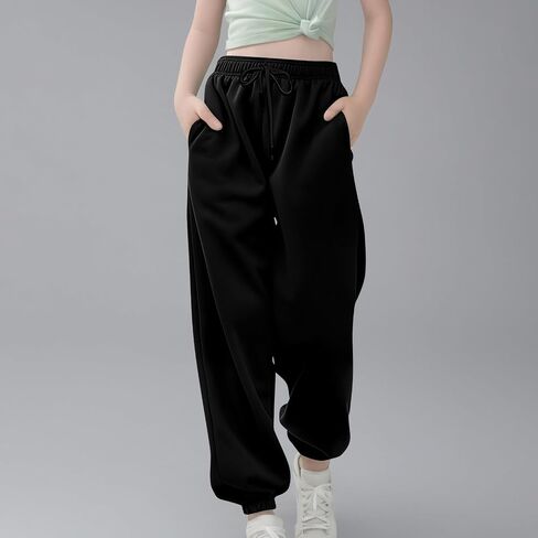 Girls Sweatpants Fall Fashion Back to School Clothes Youth Cute Preppy Baggy High Waisted Cinch Bottom Jogger Pants in Saudi Arabia