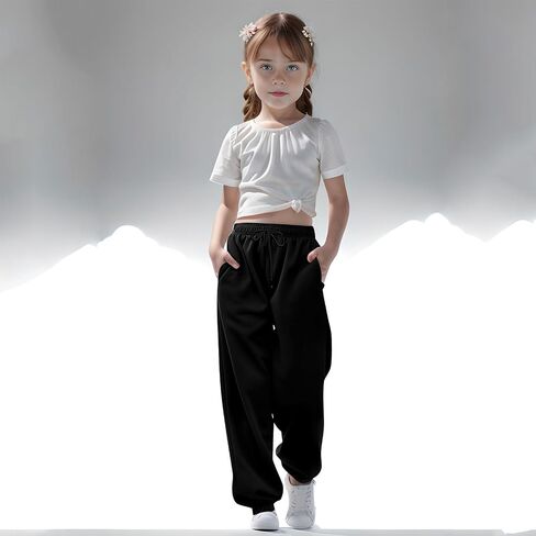 Girls Sweatpants Fall Fashion Back to School Clothes Youth Cute Preppy Baggy High Waisted Cinch Bottom Jogger Pants in Saudi Arabia