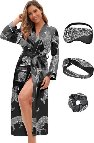 Satin Robe for Women Long Bride Robes for Bridal Party Full Length Lightweight Bathrobe Bridesmaid Robe with Pockets in Saudi Arabia