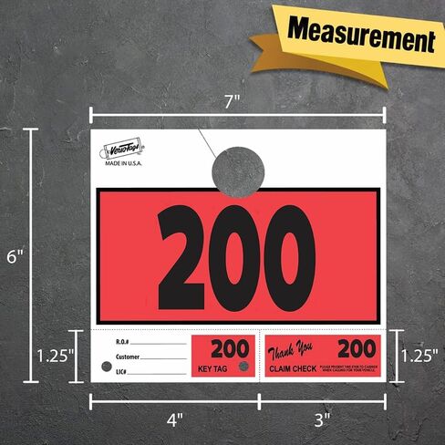Versa-Tags 100 Car Dealer Service Hang Tags Service Dispatch Numbers, Repair Department Numbered Key Tags for Mechanic Body Shop in Saudi Arabia