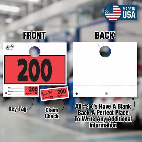 Versa-Tags 100 Car Dealer Service Hang Tags Service Dispatch Numbers, Repair Department Numbered Key Tags for Mechanic Body Shop in Saudi Arabia