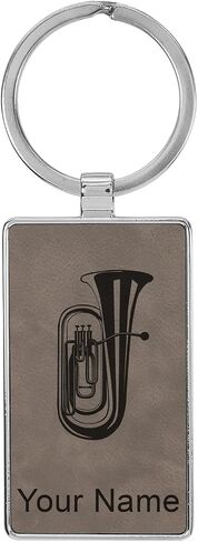 LaserGram Rectangle Keychain, Tuba, Personalized Engraving Included (Metal Frame) in Saudi Arabia