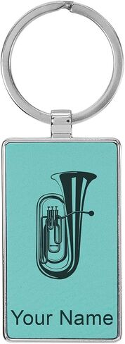 LaserGram Rectangle Keychain, Tuba, Personalized Engraving Included (Metal Frame) in Saudi Arabia