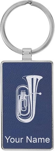 LaserGram Rectangle Keychain, Tuba, Personalized Engraving Included (Metal Frame) in Saudi Arabia