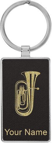 LaserGram Rectangle Keychain, Tuba, Personalized Engraving Included (Metal Frame) in Saudi Arabia