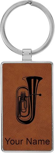 LaserGram Rectangle Keychain, Tuba, Personalized Engraving Included (Metal Frame) in Saudi Arabia