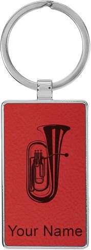 LaserGram Rectangle Keychain, Tuba, Personalized Engraving Included (Metal Frame) in Saudi Arabia