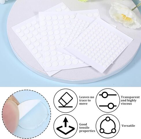 400pcs شريط مزدوج من جانب الحرف 6 مم/10 مم نقطات لاصقة صافية مستديرة دوائر نقطات مقاومة للماء ملصقات نقطة لزجة قابلة للإزالة لمكتب الديكور مهرجان DIY in Kuwait