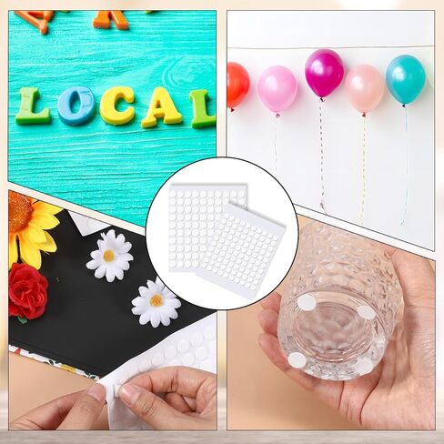 400pcs شريط مزدوج من جانب الحرف 6 مم/10 مم نقطات لاصقة صافية مستديرة دوائر نقطات مقاومة للماء ملصقات نقطة لزجة قابلة للإزالة لمكتب الديكور مهرجان DIY in Kuwait