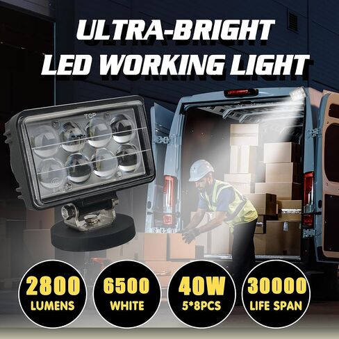 شريط مصباح LED المغناطيسي ، بقعة مصباح LED 24 واط مع تركيب قاعدة مغناطيسية ، مسيرات مسيرات مغناطيسية قوية محمولة لـ Jeep Ofrroad Trucks Trucks Lamp Lamp Lights in Kuwait