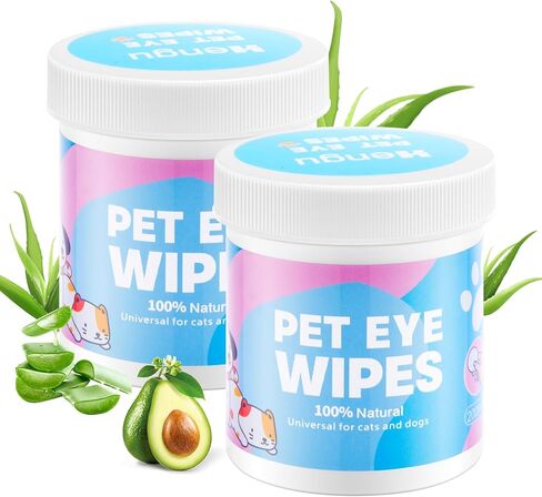 Dog Eye Wipes, 2 Pack Pet Eye Wipes for Dogs & Cats Tear Stain Remover Wipes, Hypoallergenic Soothing Cleansing Pet Wipes (130pcs x2) in Saudi Arabia