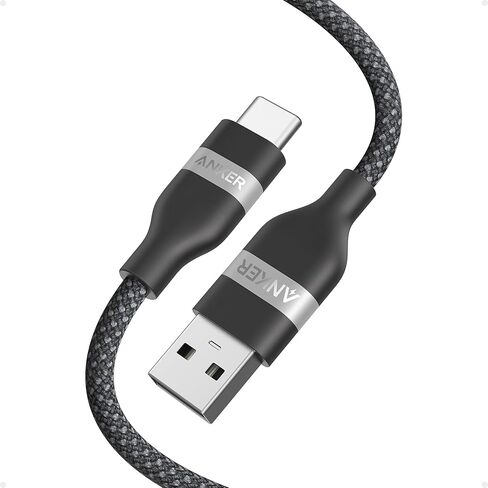 Anker Car Carplay Cable for iPhone 16 15 Pro Max Plus, Upcycled Braided USB A to USB C Car Charger Cord for Samsung Note20 and More (3FT, Black) in Kuwait