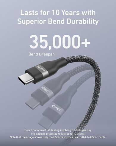 Anker Car Carplay Cable for iPhone 16 15 Pro Max Plus, Upcycled Braided USB A to USB C Car Charger Cord for Samsung Note20 and More (3FT, Black) in Kuwait