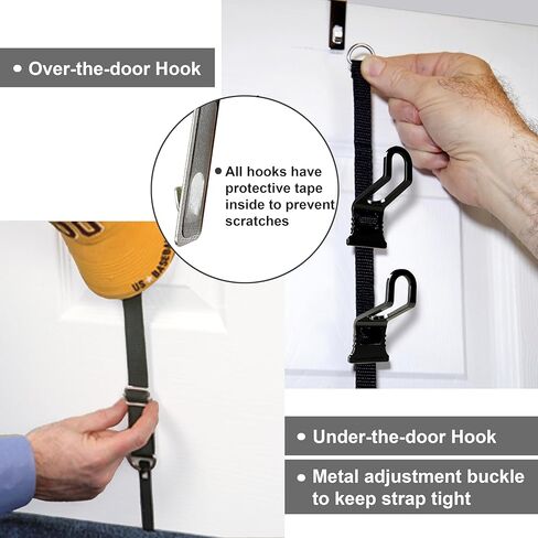 منحنى مثالي قبعة منظم Caprack | رف قبعة فوق الباب والمنظم | رف قبعة البيسبول | رف القبعة للباب | كاب منظم | 2 الأشرطة | يحمل 18 إلى 36 قبعات قابلة للتعديل | الأسود in Kuwait