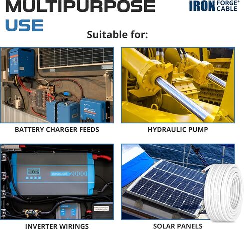 Iron Forge Cable Sarine - سلك نحاسي معلق - سلك لأسلاك القوارب ، و AWG Duplex Marine Grade Outdoor Wiring for Boat ، و Dock ، و RV ، و Solar ، و Automotive in Saudi Arabia
