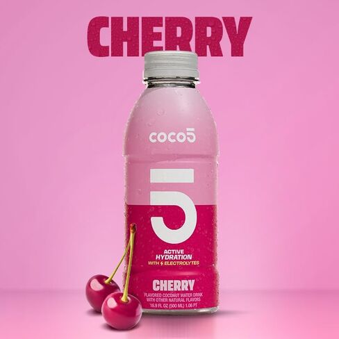 COCO5 النكهة النكهة الكرز الرياضية COCO5 | 100 ٪ طبيعي | 50 ٪ أقل السكر | لا شيء مصطنع | غير GMO | الخالية من الغلوتين | تم تطويره من قبل المدربين المحترفين للرياضيين المحترفين | 16.9 أوقية (حزمة - 12) in Saudi Arabia