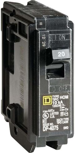 Square D HomeLine 20 amps Plug In Single Pole Circuit Breaker in Saudi Arabia
